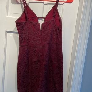 Maroon bodycon lace dress